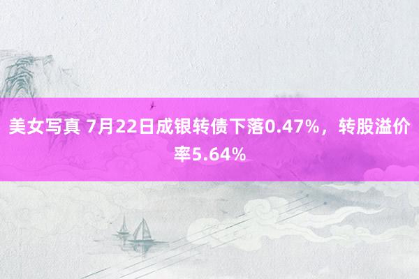 美女写真 7月22日成银转债下落0.47%，转股溢价率5.64%