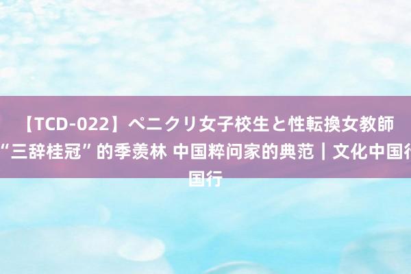 【TCD-022】ペニクリ女子校生と性転換女教師 “三辞桂冠”的季羡林 中国粹问家的典范｜文化中国行