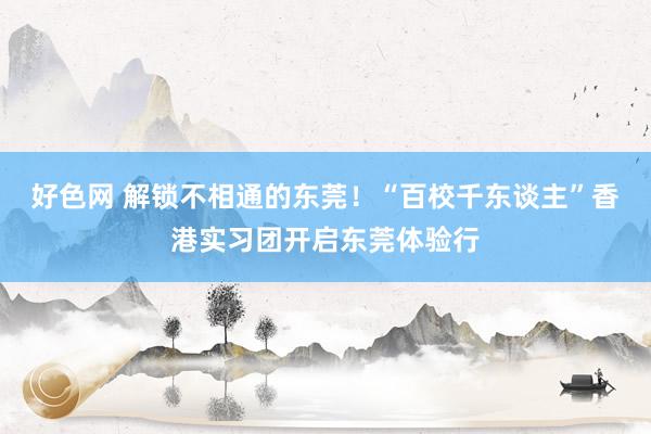 好色网 解锁不相通的东莞！“百校千东谈主”香港实习团开启东莞体验行