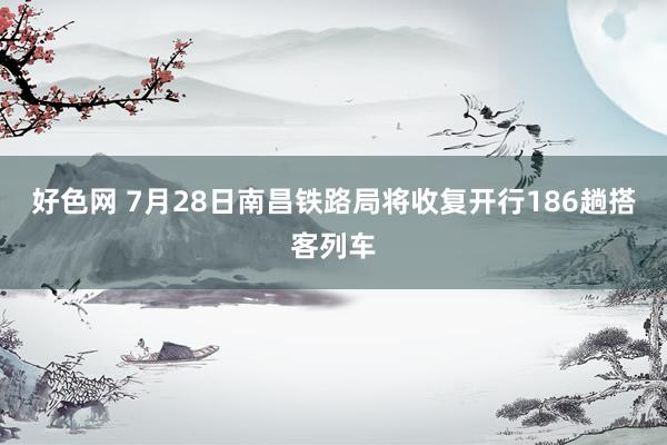 好色网 7月28日南昌铁路局将收复开行186趟搭客列车