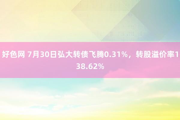 好色网 7月30日弘大转债飞腾0.31%，转股溢价率138.62%