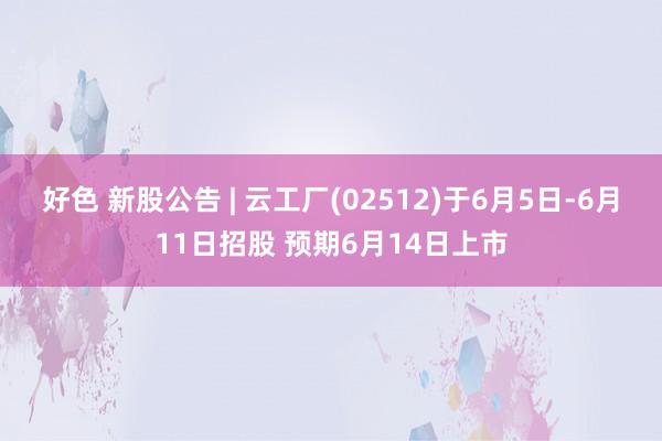 好色 新股公告 | 云工厂(02512)于6月5日-6月11日招股 预期6月14日上市