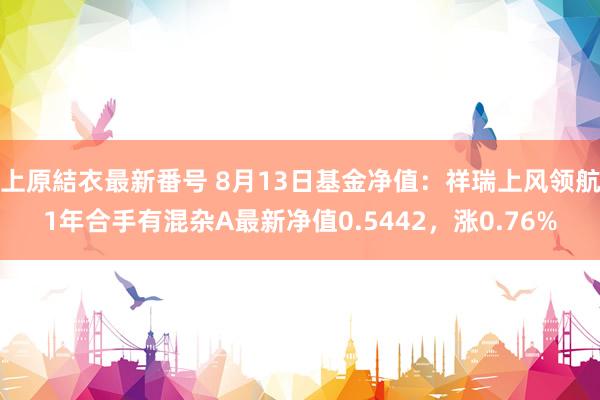 上原結衣最新番号 8月13日基金净值：祥瑞上风领航1年合手有混杂A最新净值0.5442，涨0.76%