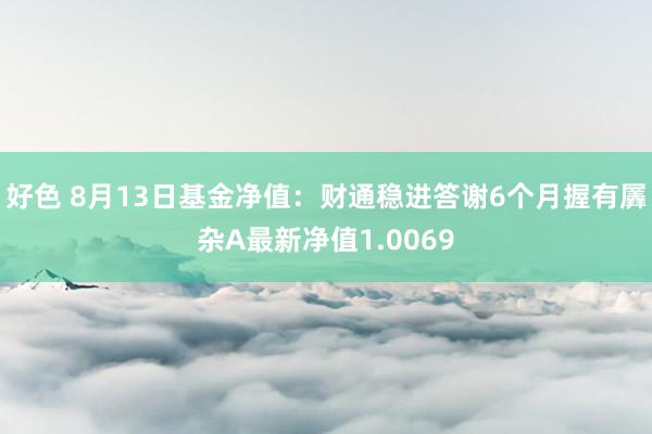 好色 8月13日基金净值：财通稳进答谢6个月握有羼杂A最新净值1.0069