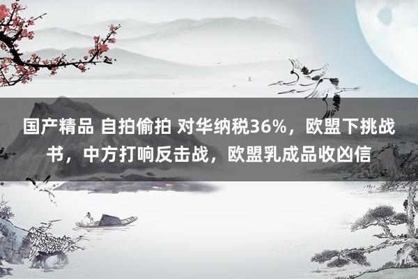 国产精品 自拍偷拍 对华纳税36%，欧盟下挑战书，中方打响反击战，欧盟乳成品收凶信