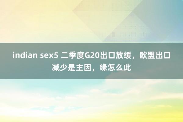 indian sex5 二季度G20出口放缓，欧盟出口减少是主因，缘怎么此