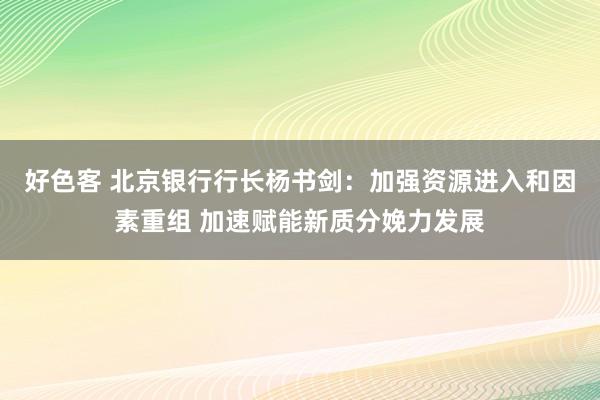 好色客 北京银行行长杨书剑：加强资源进入和因素重组 加速赋能新质分娩力发展