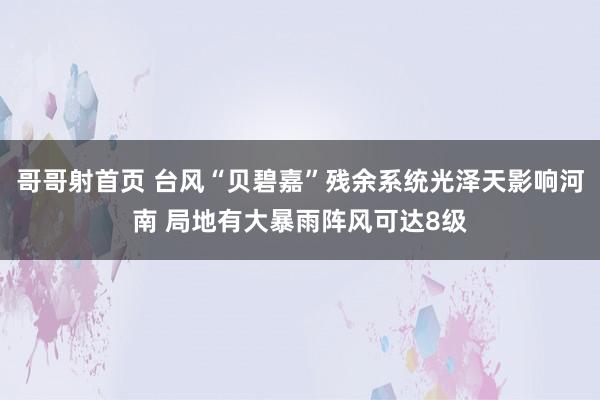 哥哥射首页 台风“贝碧嘉”残余系统光泽天影响河南 局地有大暴雨阵风可达8级