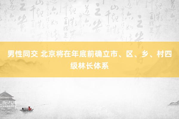 男性同交 北京将在年底前确立市、区、乡、村四级林长体系